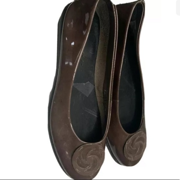 𝅺THE Flexx Women's Brown Patent Slip On Comfort Shoes Size 6.5M - Picture 3 of 6